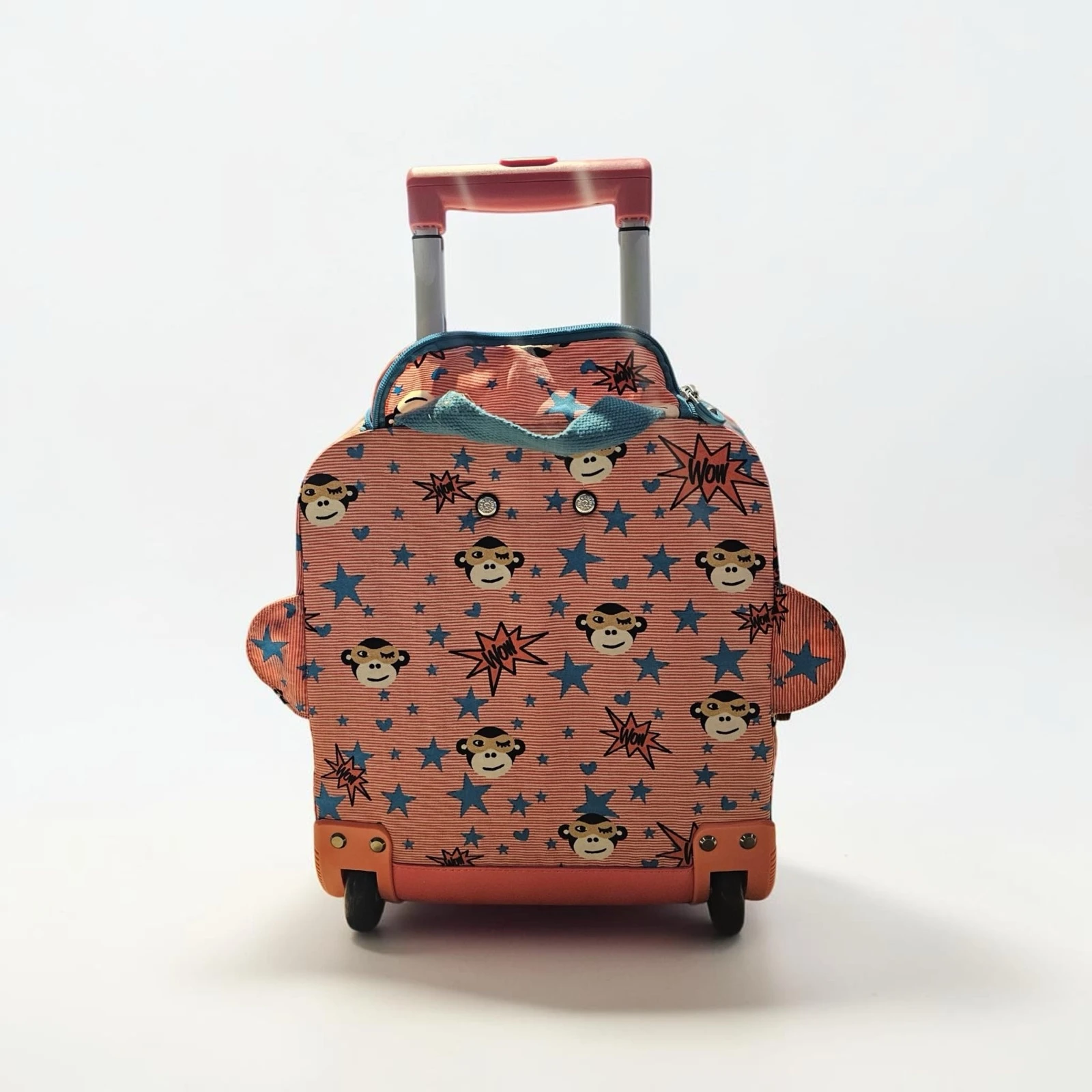 Kipling Rolling Backpack | Mochila com Rodinhas para Crianças | Kids School Trolley | Estampa de Macaco Rosa – photo 5